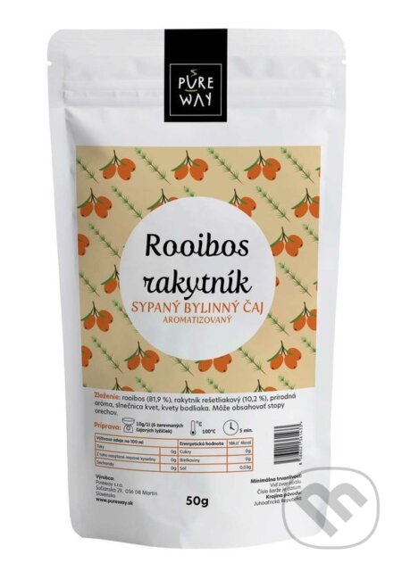 Rooibos rakytník (sypaný bylinný čaj aromatizovaný, ochutený, 50g)