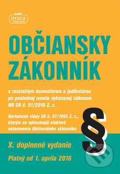 Občiansky zákonník 2016, Nová Práca, 2016