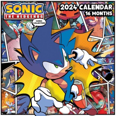 Oficiálny nástenný kalendár 2024 - 16 mesiacov Sonic The Hegehog - Ježko Sonic, , 2023
