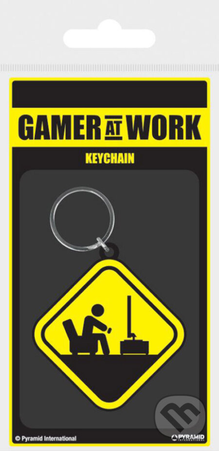 Prívesok na kľúče Gamer At Work: Caution Sign, , 2019