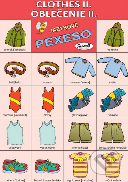 Jazykové pexeso: Clothes II. / Oblečenie II., Juvenia Education Studio, 2016