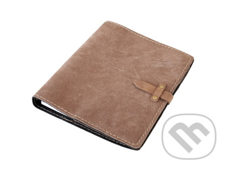 Diář A5 s nýty - Hnědý semiš