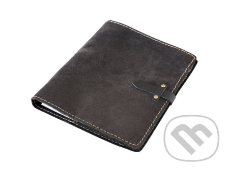 Diář A5 s nýty - Hnědý tmavý semiš