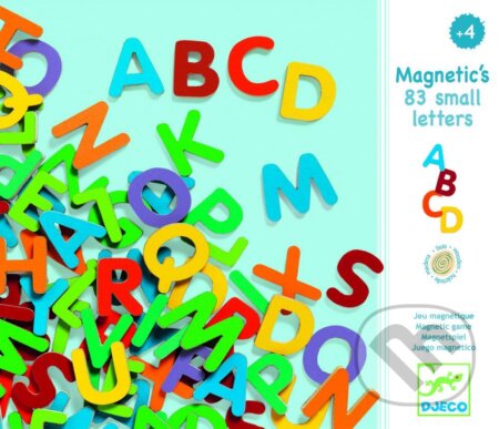 Drevené magnetky - Veľké písmená 83 ks, Djeco, 2014