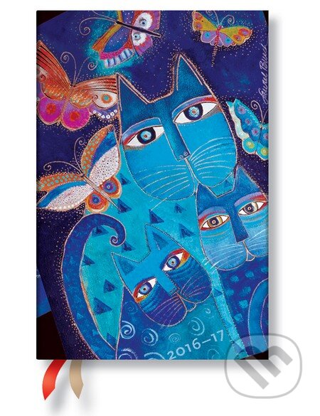 Paperblanks - diár Blue Cats & Butterflies 2016/2017, Paperblanks, 2016