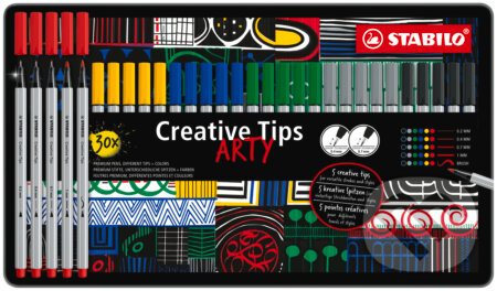 Kreatívny set - STABILO Creative Tips - ARTY - 30 ks sada v plechu, STABILO, 2024