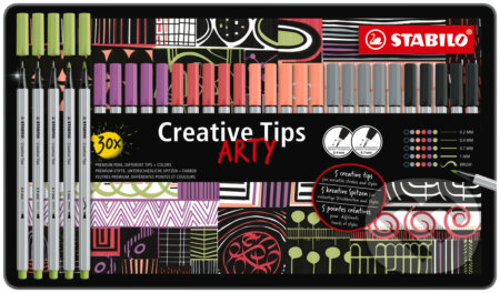 Kreatívny set - STABILO Creative Tips - ARTY - 30 ks sada v plechu, STABILO, 2024