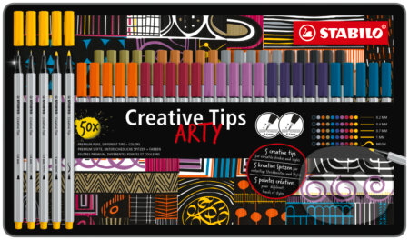Kreatívny set - STABILO Creative Tips - ARTY - 50 ks sada v plechu, STABILO, 2024