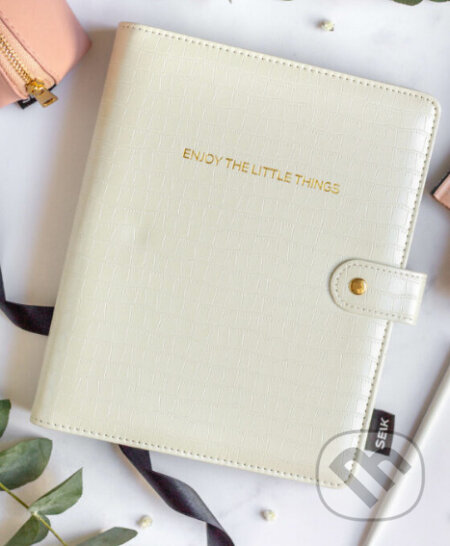 Krúžkový obal A5 - biely (Enjoy The Little Things)