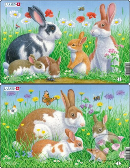 Zajačiky (CU3) (Sada 2 puzzle) - puzzle z kategorie Naučné puzzle