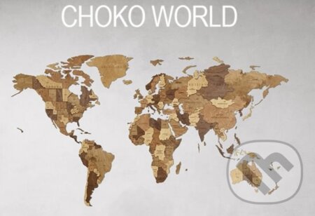 Svetová mapa Choco World (veľkosť S), ECO WOOD ART