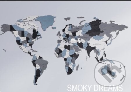 Svetová mapa Smoky Dreams (veľkosť S), ECO WOOD ART