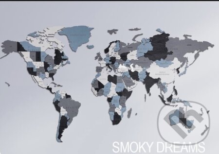 Svetová mapa Smoky Dreams (veľkosť S) (Nástenné puzzle) - puzzle z kategorie 3D puzzle