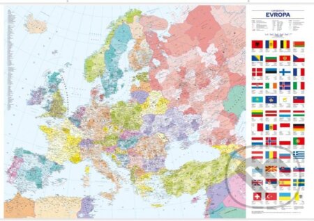 Evropa – nástěnná administrativní mapa, Kartografie Praha, 2024
