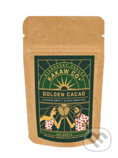Golden Crunchy Cacao - kakaové bôby v zlatej čokoláde - Kolumbia, Kakaw Co+, 2024
