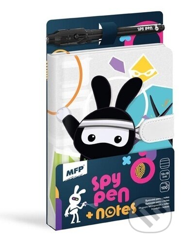 Blok s magnetem Spy notes černý s fixem