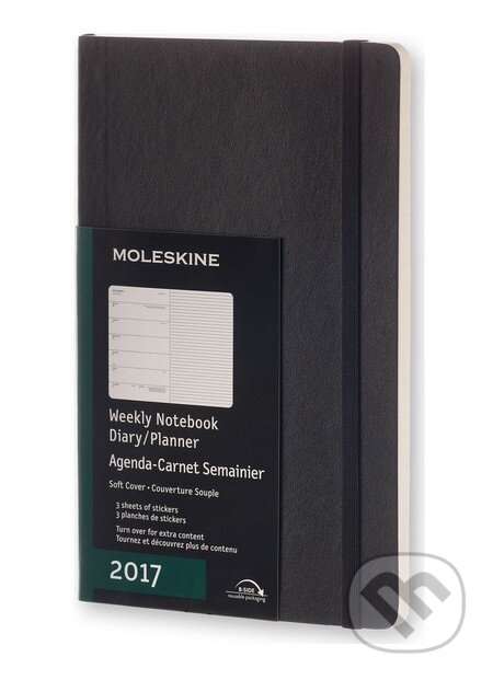 Moleskine – 12-mesačný čierny plánovací diár 2017, Moleskine, 2016