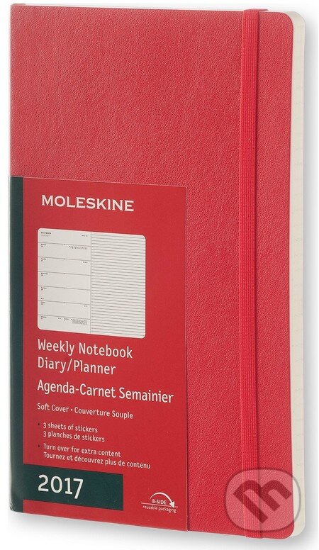 Moleskine – 12-mesačný červený plánovací diár 2017, Moleskine, 2016