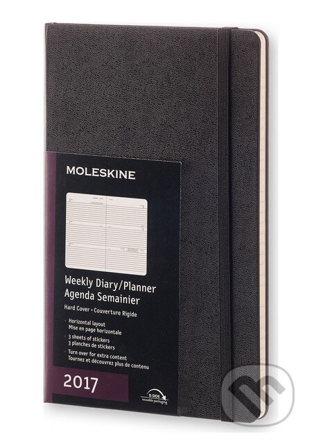 Moleskine – 12-mesačný čierny horizontálny diár 2017, Moleskine, 2016