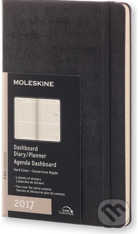 Moleskine – 12-mesačný čierny dashboard diár 2017, Moleskine, 2016