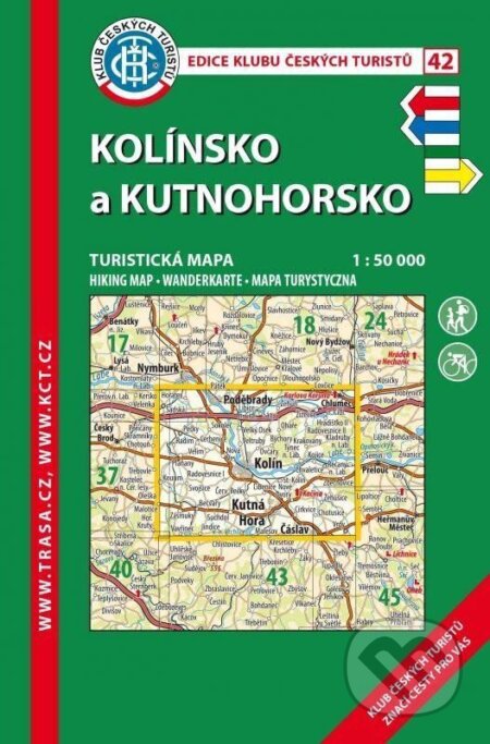 Kolínsko a Kutnohorsko 1:50 000 Turistická mapa, Klub českých turistů, 2024