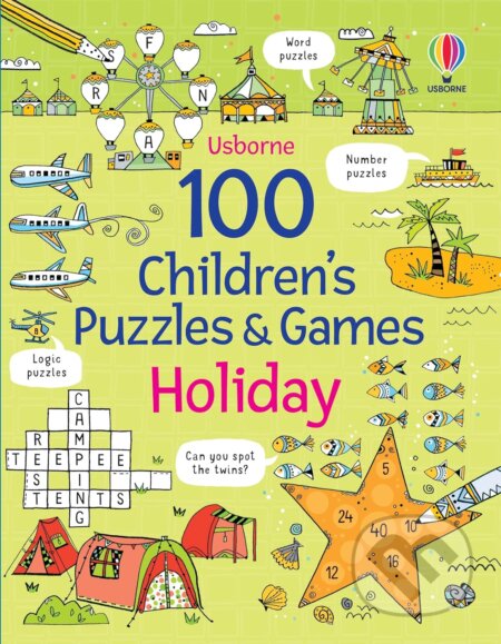 100 Children&#039;s Puzzles and Games: Holiday - Phillip Clarke, Pope Twins (Ilustrátor), Usborne, 2024