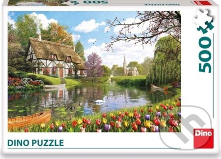 Chata u vody - puzzle z kategorie Přírodní scenérie