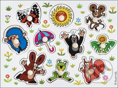 Dřevěné vkládací puzzle Krtek (velké) - hra z kategorie Maxi dílky