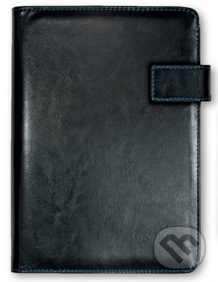 Obal na diár Diplomat čierny z ekokože na denný diár