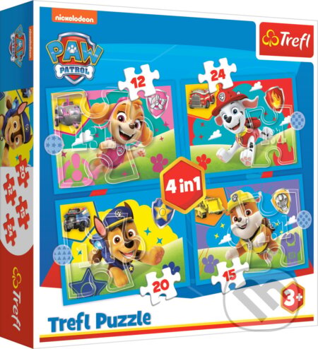 Trefl Puzzle 4v1 - Šteniatka v behu / Viacom PAW Patrol, Trefl, 2024