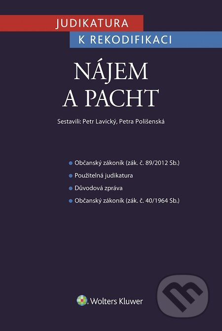 E-kniha: Judikatura k rekodifikaci - Nájem a pacht (Petr Lavický a Petra Polišenská). Wolters Kluwer