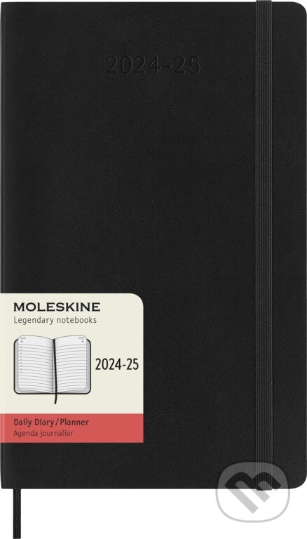 Moleskine – 18-mesačný denný diár 2024/2025 - čierny, Moleskine, 2024