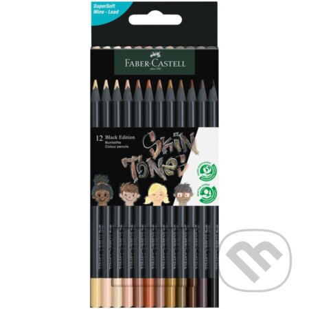 Pastelky Black Edition set 12 farebné skin tones