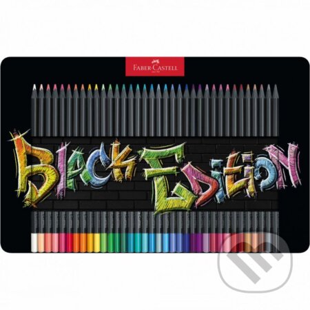 Pastelky Black Edition set plech 36 farebné, Faber-Castell