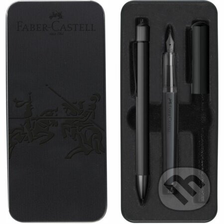 Súprava Hexo plniace pero M+guľôčkové pero, čierna, Faber-Castell
