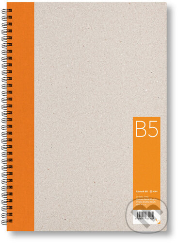 Kroužkový zápisník B5, čistý, oranžový, 50 listů - BOBO BLOK