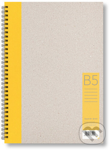 Kroužkový zápisník B5, linka, žlutý, 50 listů - BOBO BLOK