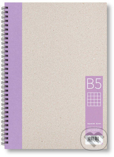 Kroužkový zápisník B5, čtverec, fialový, 50 listů, BOBO BLOK, 2024