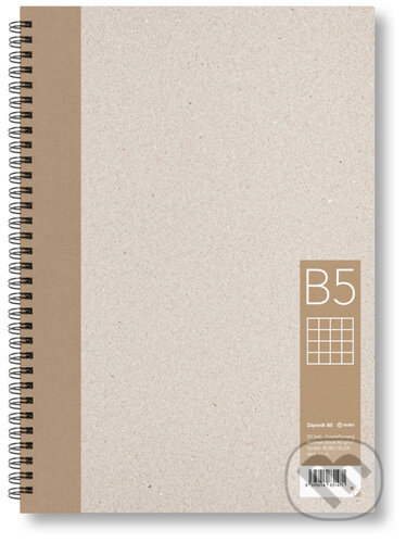 Kroužkový zápisník B5, čtverec, hnědý, 50 listů, BOBO BLOK, 2024