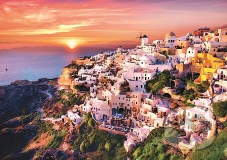 Západ slunce nad Santorini, Řecko (1000 dílků) - puzzle z kategorie Města a stavby