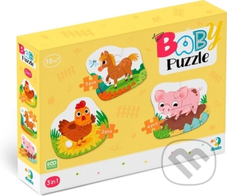 Baby puzzle Zvířátka z farmy 3v1, Dodo, 2024