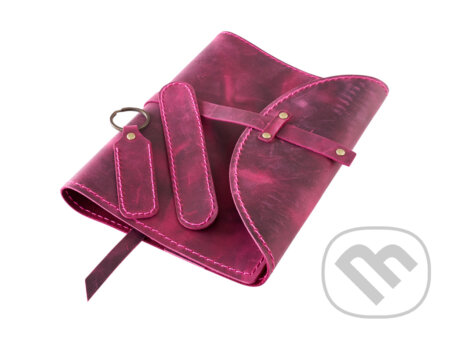 Set Záložka, klíčenka, obal s nýty XL Pull Up Růžový