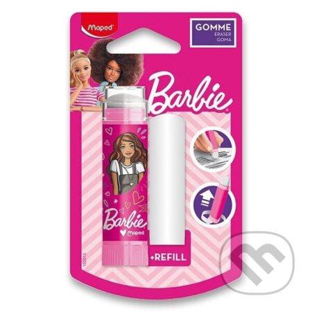 Guma Barbie v plastovom puzdre + náplň