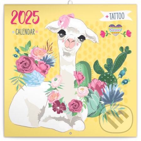 Nástenný poznámkový kalendár Šťastné lamy 2025, Notique, 2024
