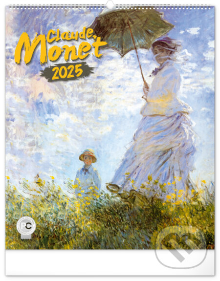 Nástenný poznámkový kalendár Claude Monet 2025, Notique, 2024