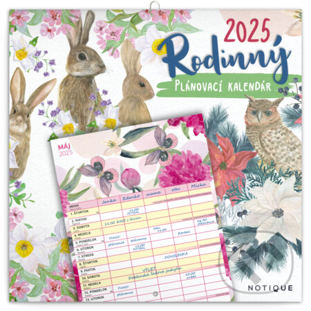 Nástenný Rodinný plánovací kalendár 2025, Notique, 2024
