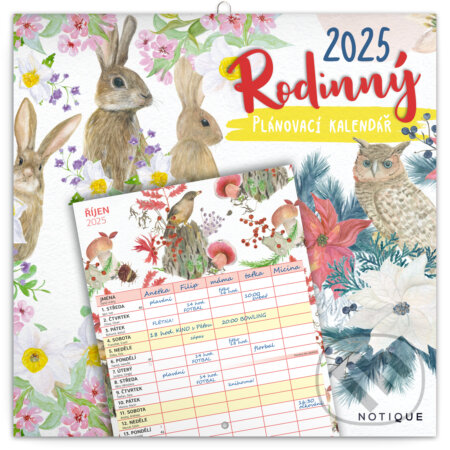 Nástěnný Rodinný plánovací kalendář 2025, Notique, 2024