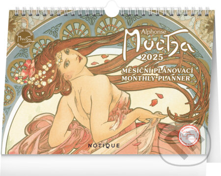 Stolový kalendár Alfons Mucha 2025, Notique, 2024