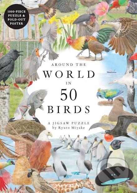 Around the World in 50 Birds - Mike Unwin, Ryuto Miyake (ilustrátor) - puzzle z kategorie Zvířata