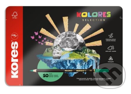 Kores Trojhranné pastelky Kolores Selection - 50 barev, Kores, 2024